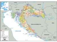 Croatia Political Wall Map