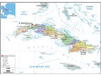 Cuba Political Wall Map