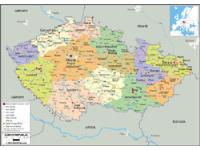 Czech Republic Political Wall Map