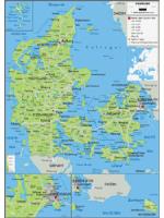 Denmark Physical Wall Map