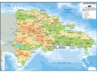 Dominican Republic Physical Wall Map