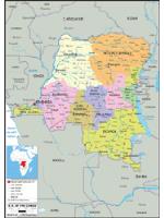 Democratic Republic of Congo Political Wall Map