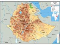 Ethiopia Physical Wall Map