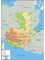 Guatemala Physical Wall Map