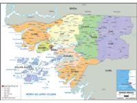 Guinea-Bissau Political Wall Map