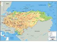 Honduras Physical Wall Map