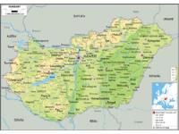Hungary Physical Wall Map