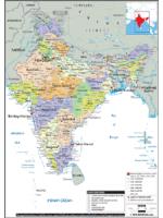 India Political Wall Map