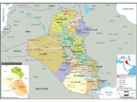 Iraq Political Wall Map