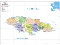 Jamaica Political Wall Map