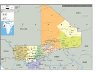 Mali Political Wall Map