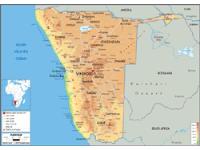 Namibia Physical Wall Map