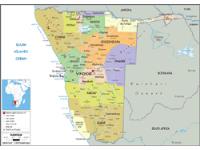 Namibia Political Wall Map