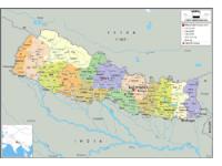 Nepal Political Wall Map