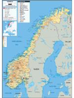Norway Physical Wall Map