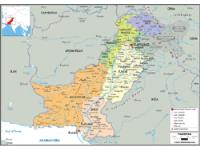 Pakistan Political Wall Map