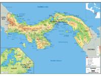 Panama Physical Wall Map
