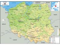 Poland Physical Wall Map