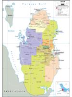 Qatar Political Wall Map
