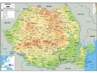 Romania Physical Wall Map