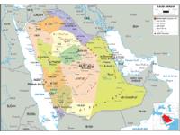 Saudi Arabia Political Wall Map