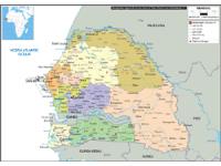 Senegal Political Wall Map
