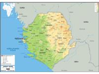 Sierra Leone Physical Wall Map