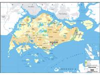 Singapore Physical Wall Map