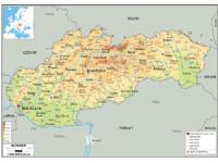 Slovakia Physical Wall Map