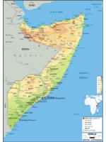 Somalia Physical Wall Map
