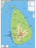 Sri Lanka Physical Wall Map