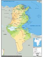 Tunisia Physical Wall Map