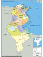 Tunisia Political Wall Map