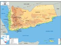 Yemen Physical Wall Map