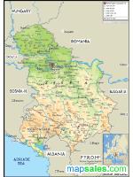 Yugoslavia Physical Wall Map