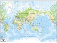 Asia-Centered World Physical Wall Map