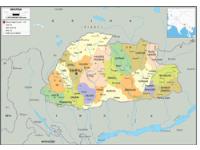 Bhutan Political Wall Map