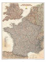 France Belgium and Netherlands Executive Wall Map