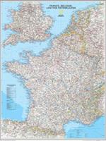 France Belgium and Netherlands Wall Map
