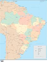 Brazil Wall Map