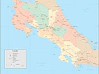 Costa Rica Wall Map