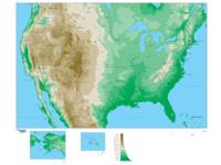 USA Physical Wall Map
