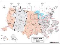 USA Area Code / Time Zone Wall Map