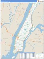 New York County, NY Zip Code Wall Map