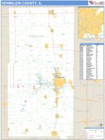 Vermilion County, IL Wall Map Zip Code