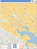 Baltimore City County, MD Wall Map Zip Code