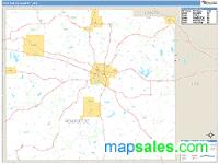 Pontotoc County, MS Wall Map Zip Code