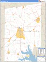 Hunt County, TX Wall Map Zip Code