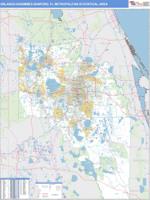 Orlando-Kissimmee-Sanford Metro Area Wall Map