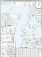 Michigan  Wall Map Zip Code